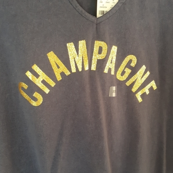 Blue Express Choker Tee Champagne Gold Glitter XS - Picture 3 of 3